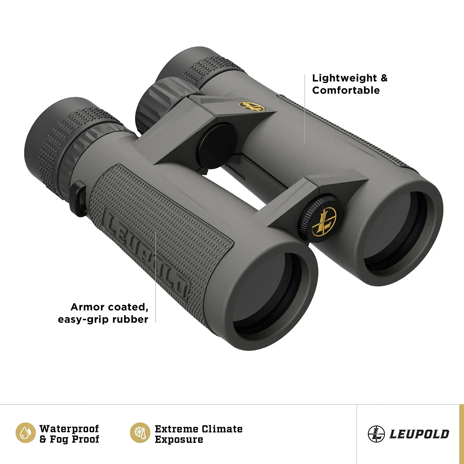 Бінокль Leupold BX-5 Santiam HD 8x42mm Shadow Gray, фото №3
