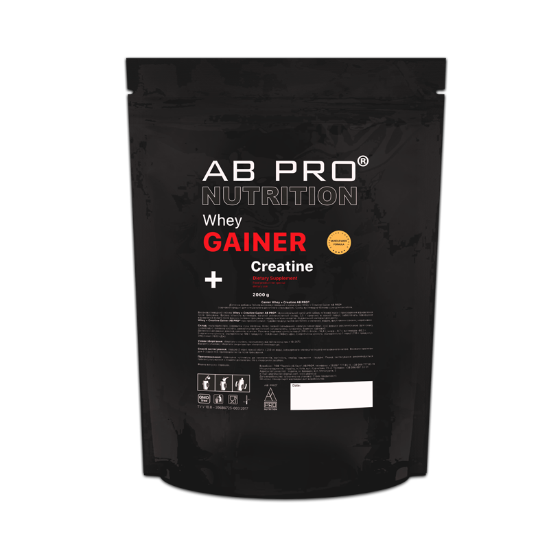 Гейнер AB PRO Whey + Creatine Gainer 2000 г "клубника" (WPCG2000ABST), фото №1