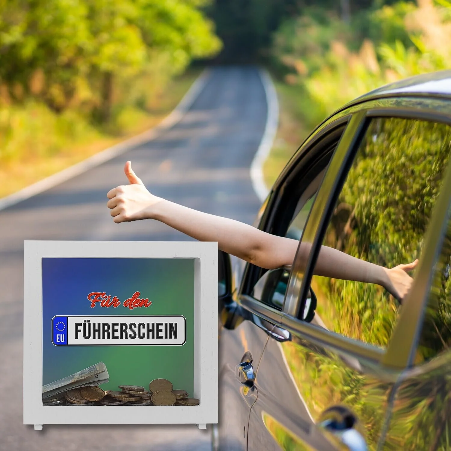 Скарбничка-рамка Ceramic Wooden На водійські права дерево/кераміка, фото №5