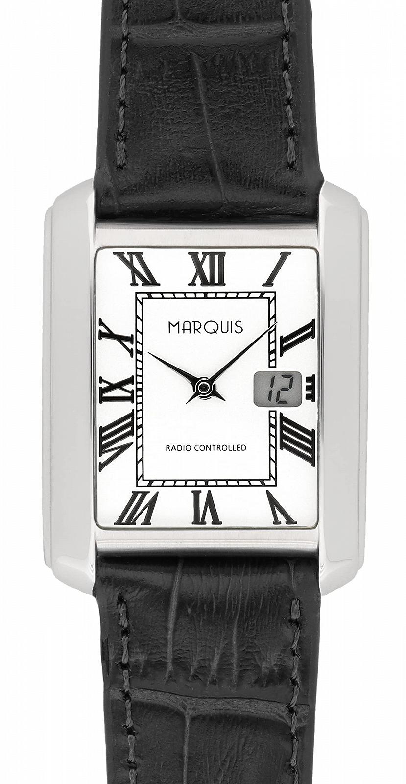 Жіночий радіокерований годинник MARQUIS 4015-117 з чорним шкіряним ремінцем, німецький радіокерований механізм, ремінець., фото №5