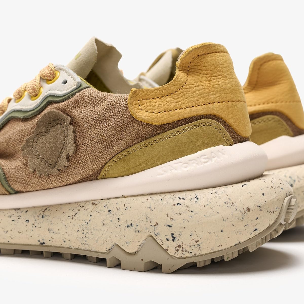 Кроссовки Satorisan Chacrona Metta Lino Whitewisp Кожа Лён Белый, фото №7