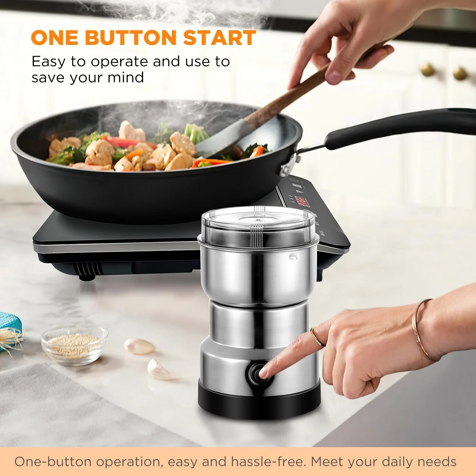 Млин для зерна Багатофункціональний 150 Вт Млин з нержавіючої сталі Маленька, фото №8 Млин для зерна Багатофункціональний 150 Вт Млин з нержавіючої сталі Маленька, фото №8