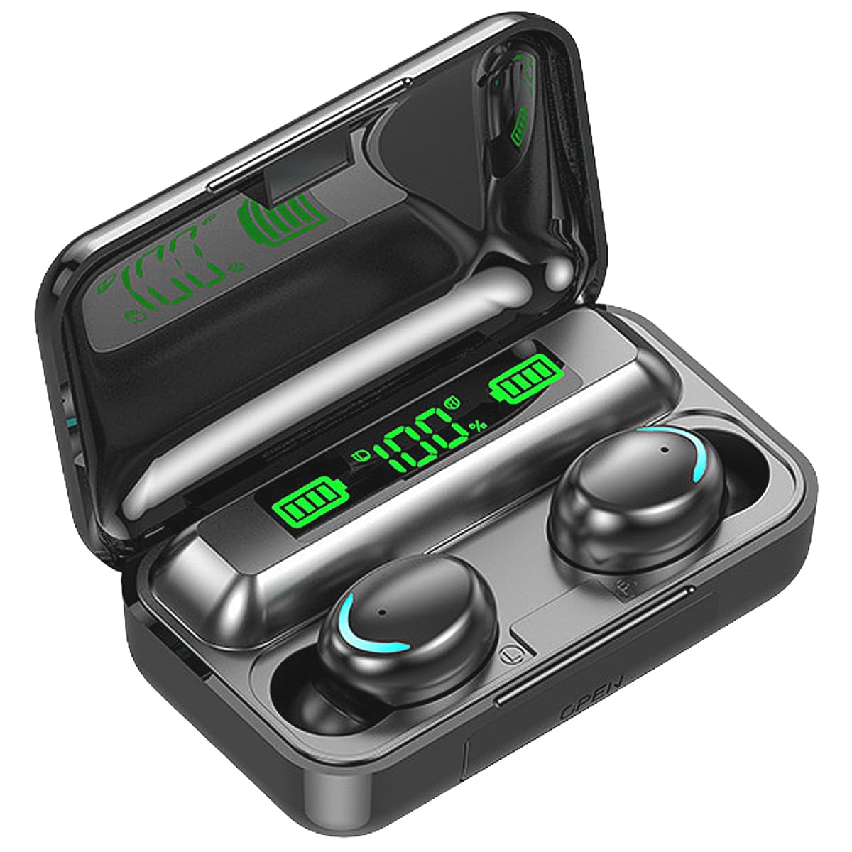 Бездротові навушники HiFi Стерео Глибокий Бас Bluetooth 5.1 Сенсорне Шумозаглушення Міні Вкладиші Мікронавушники IP7 Водонепроникні LED Дисплей, фото №1