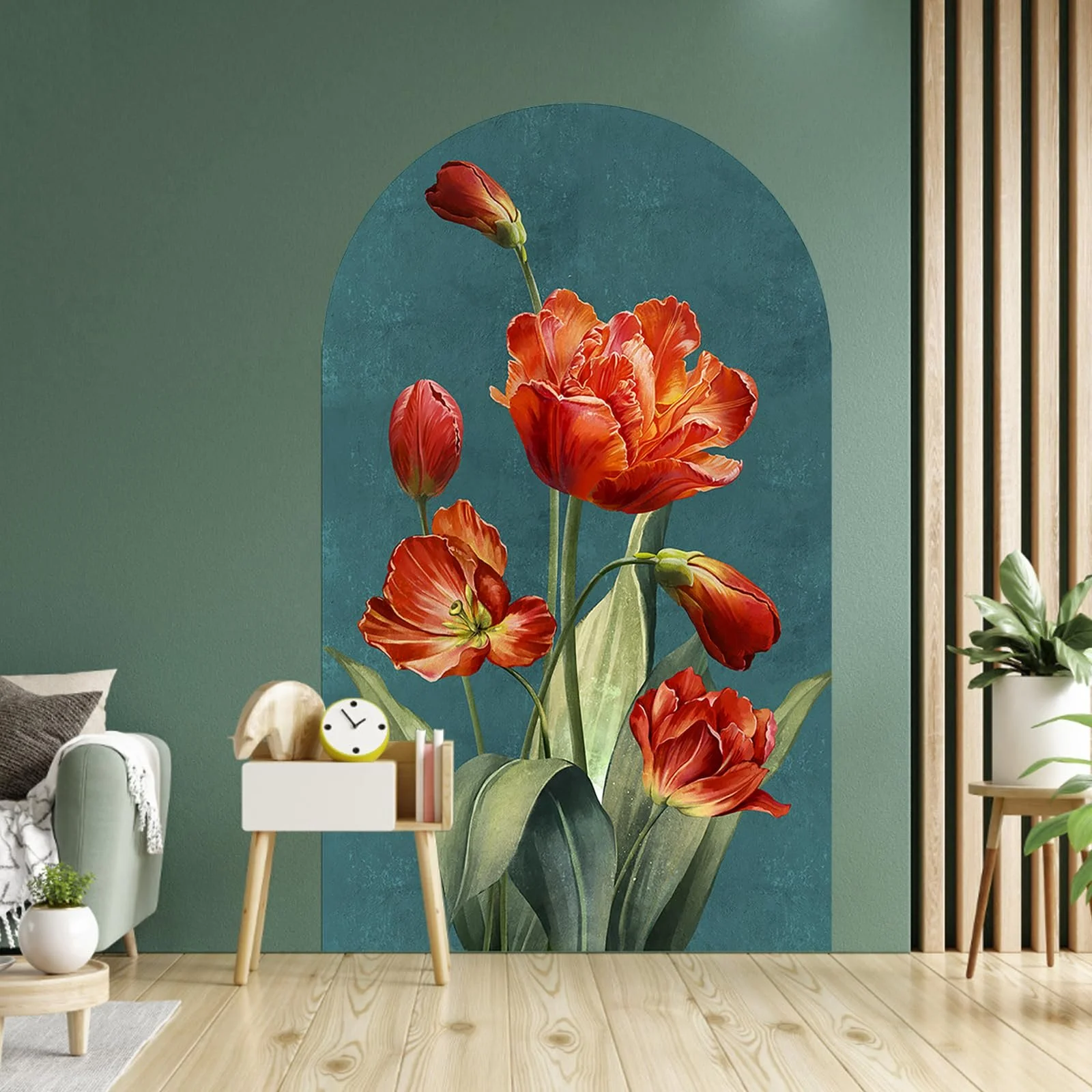 Наклейка на стіну Квіткова арка Синя 90 x 150 см, фото №2