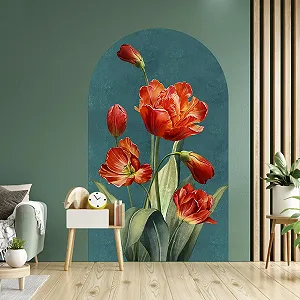 Наклейка на стіну Квіткова арка Синя 90 x 150 см synthetic.ua - Фото 1