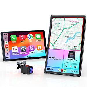 Дисплей Krunia Portable Carplay 8 дюймов, 1440 x 900 HD, магнитный держатель, обновления OTA, камера заднего вида, Bluetooth, голосовое управление, GPS-навигация - Фото 1