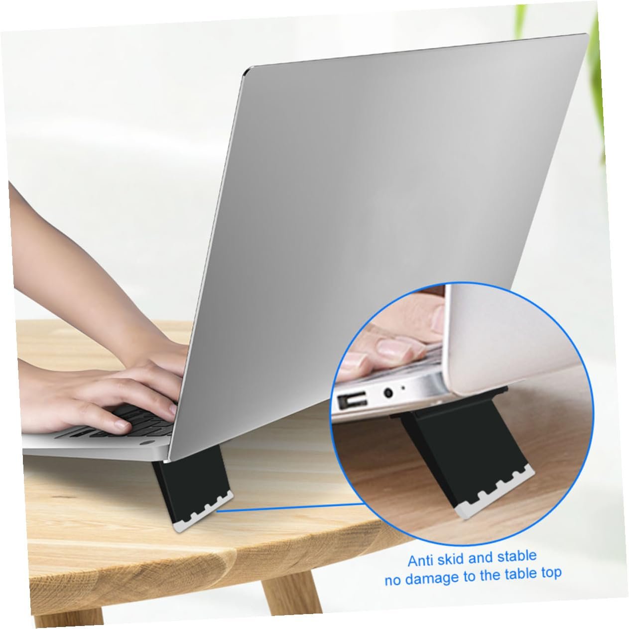 Підставка для ноутбука OUNONA, 2 шт., портативна, ергономічна, для циркуляції повітря та зручної роботи, чорна, фото №9