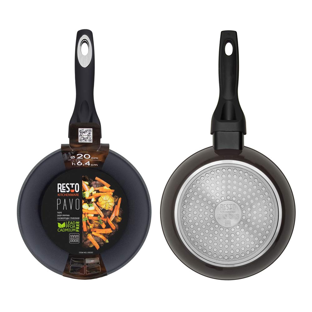 RESTO 93030 Сковорода Вок 20 см Алюминий Антипригарное покрытие Чёрный, фото №7 RESTO 93030 Сковорода Вок 20 см Алюминий Антипригарное покрытие Чёрный, фото №7
