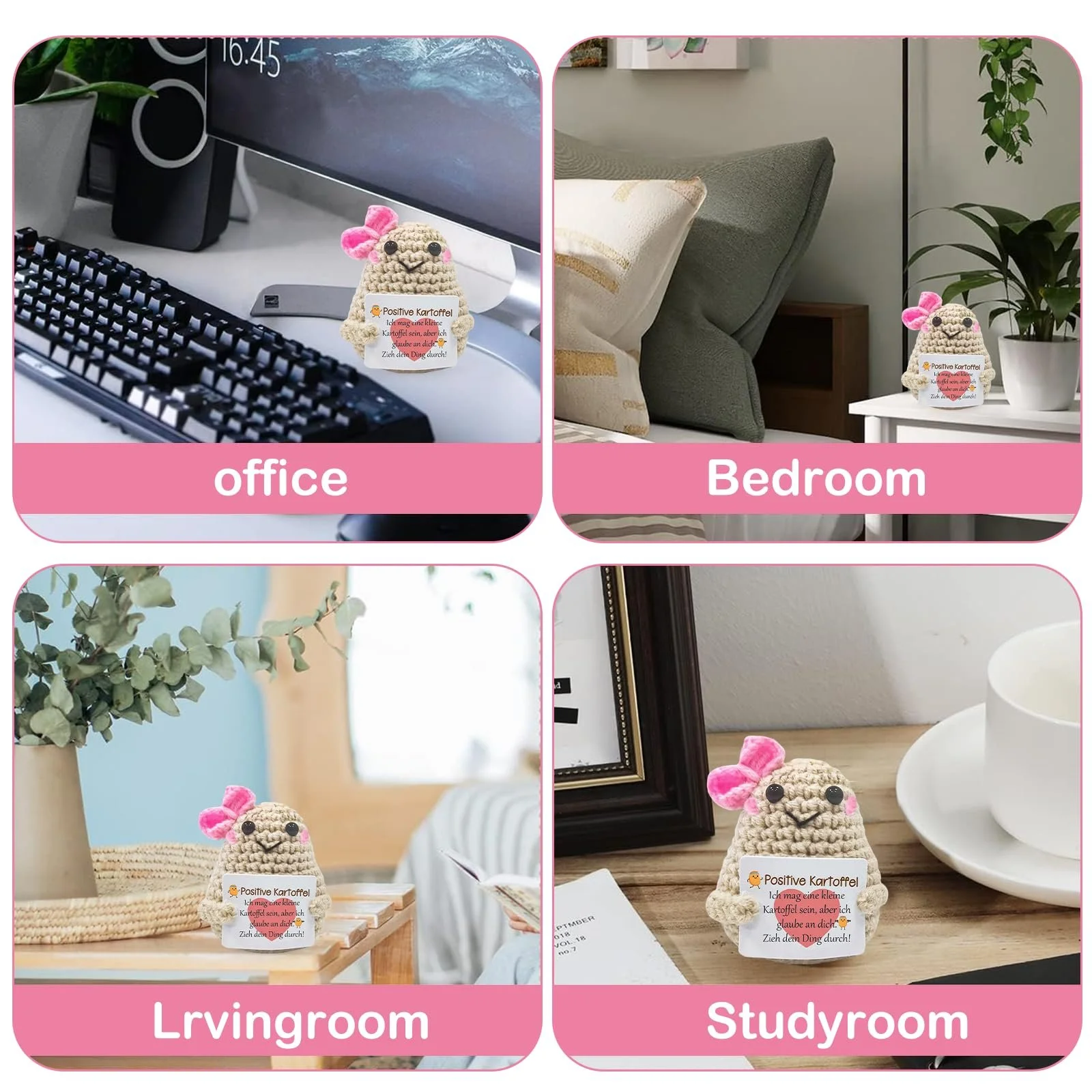 Positive Potato Gifts Creative Knitted Wool Potato Doll Позитивная картошка с бантиком, фото №6 Positive Potato Gifts Creative Knitted Wool Potato Doll Позитивная картошка с бантиком, фото №6