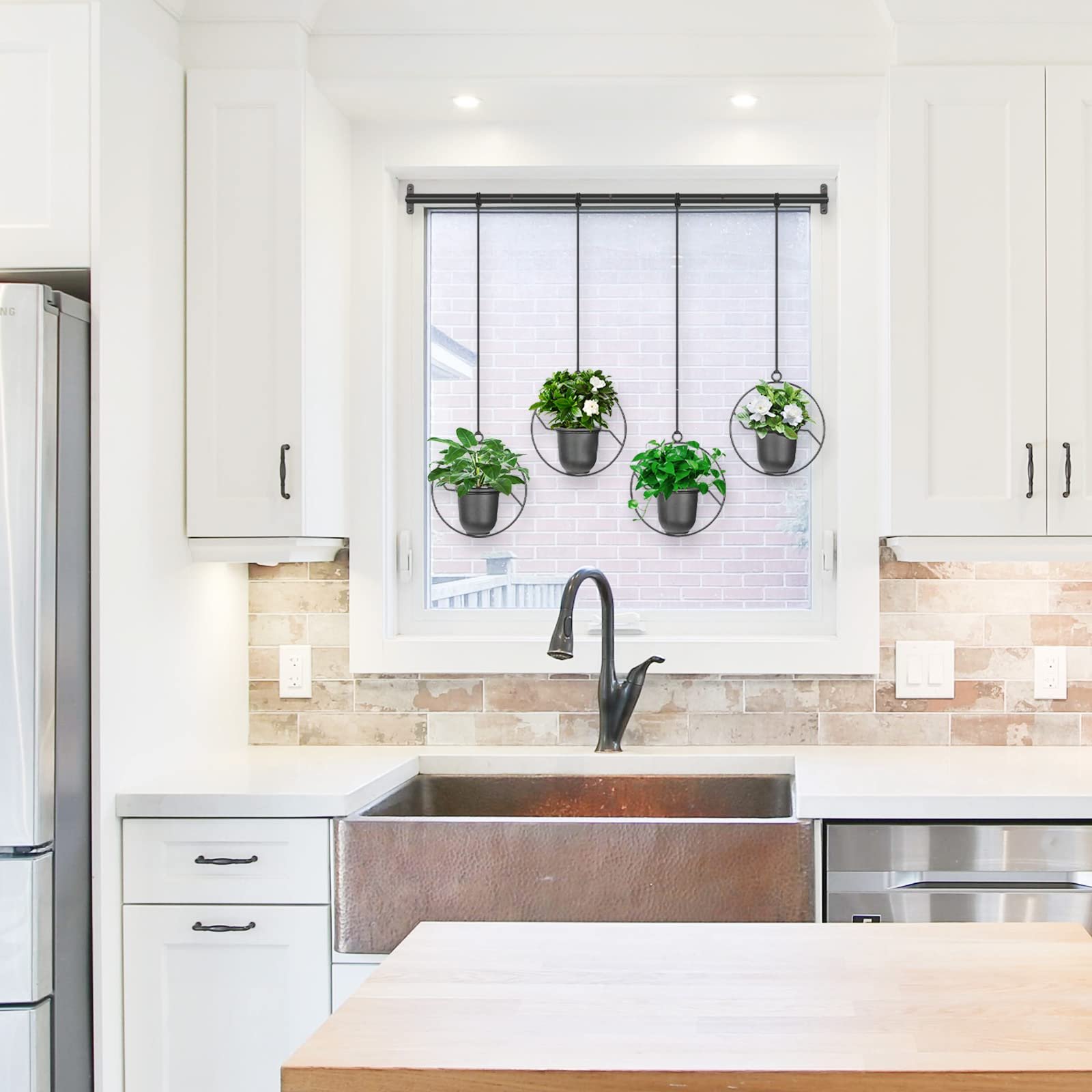 Підвісний квітковий горщик Bomclap Набір 4 шт. Круглі кошики з меламіновим горщиком Чорний, фото №5 Підвісний квітковий горщик Bomclap Набір 4 шт. Круглі кошики з меламіновим горщиком Чорний, фото №5