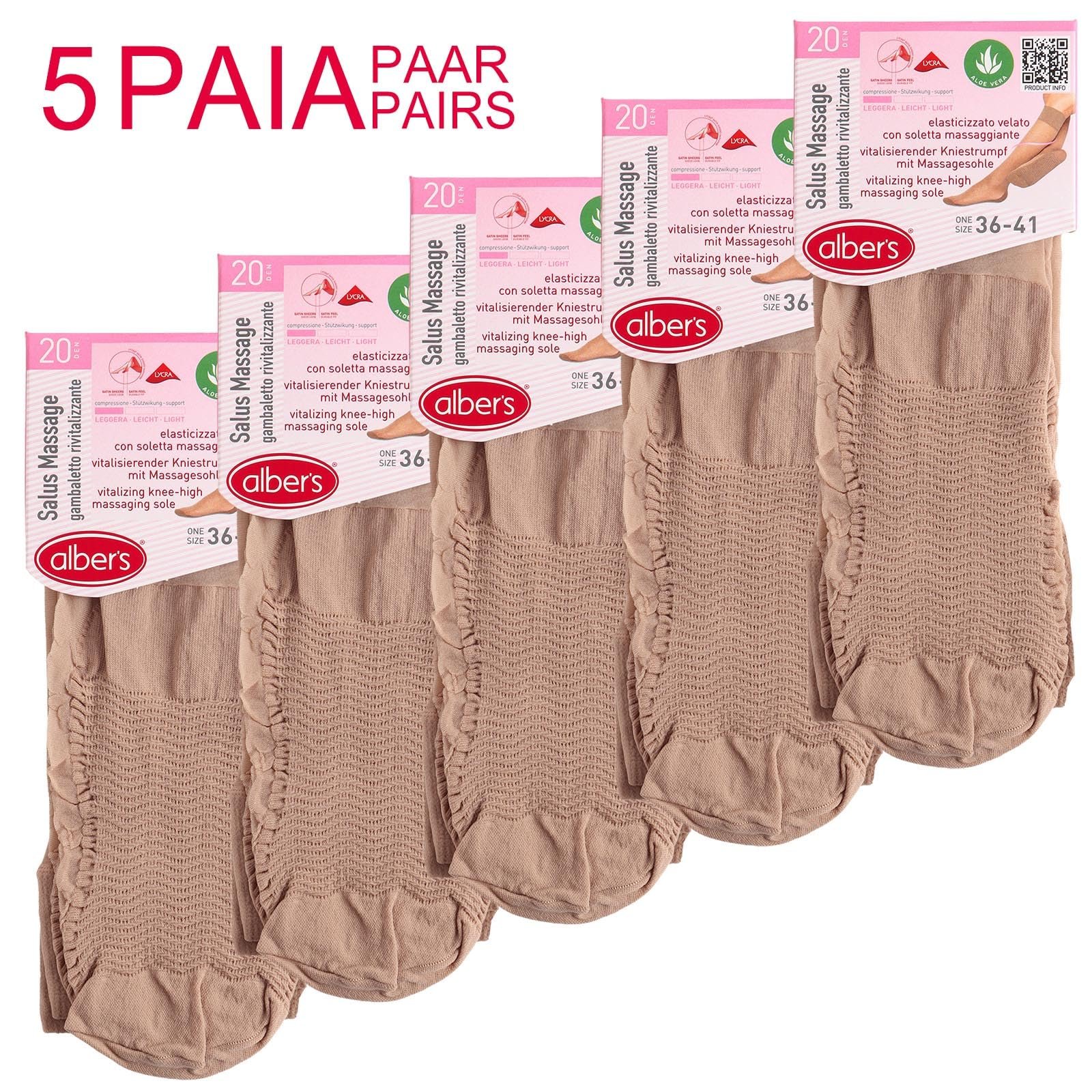 Панчохи Alber's Salus Massage Жіночі Відновлюючі з Масажною Підошвою, Прозорі, 20 Denier, One Size, фото №2