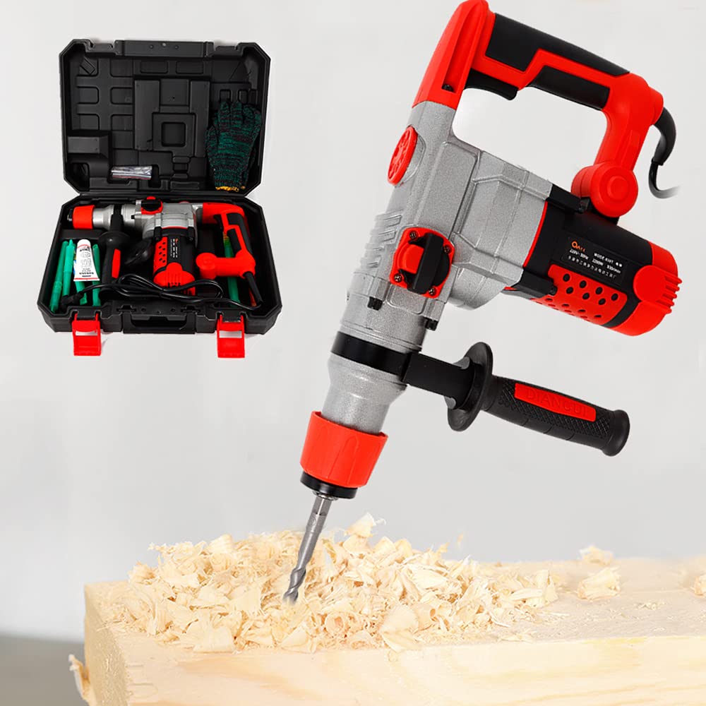 Електричний Перфоратор Sallurmose 2200 Вт з Проводом Набір Ручка, що Обертається на 360 Градусів 3-в-1, фото №4