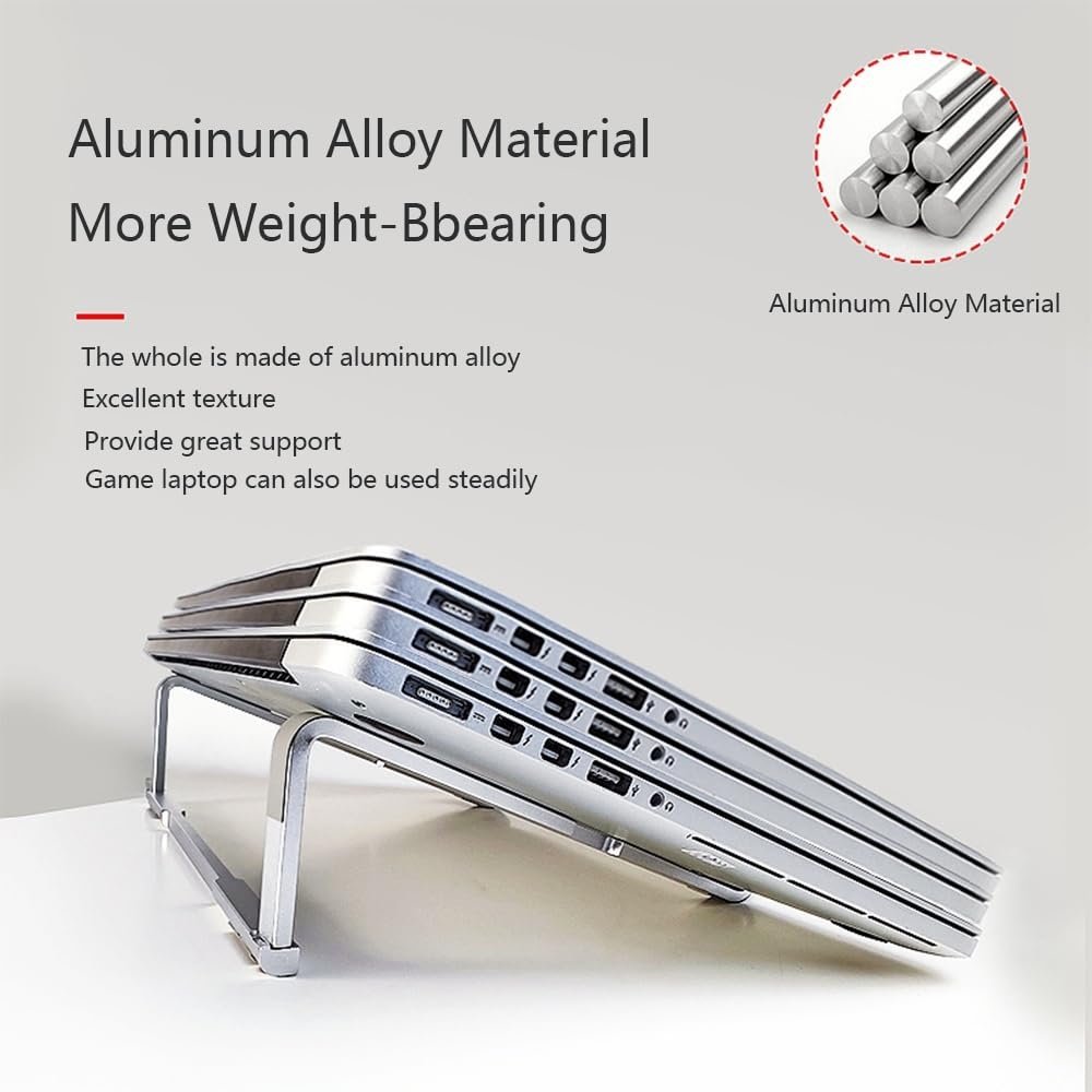 Подставка для ноутбука, Алюминиевая портативная съемная подставка для ноутбуков 12-17 дюймов, Серебристый, фото №5 Подставка для ноутбука, Алюминиевая портативная съемная подставка для ноутбуков 12-17 дюймов, Серебристый, фото №5