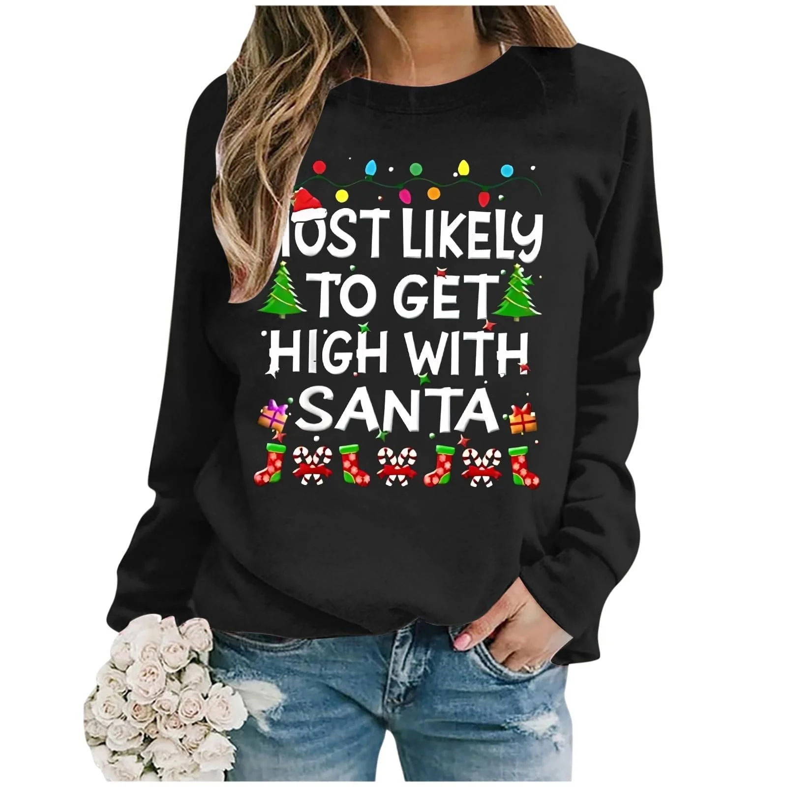 Пуловер Qzeanxy Женский Лонгслив Топ Хлопковая смесь Свитер Круглый вырез Цвета Спортивный Фитнес Цвета Oversized Свитшот Пуловер Без капюшона Basic, фото №2