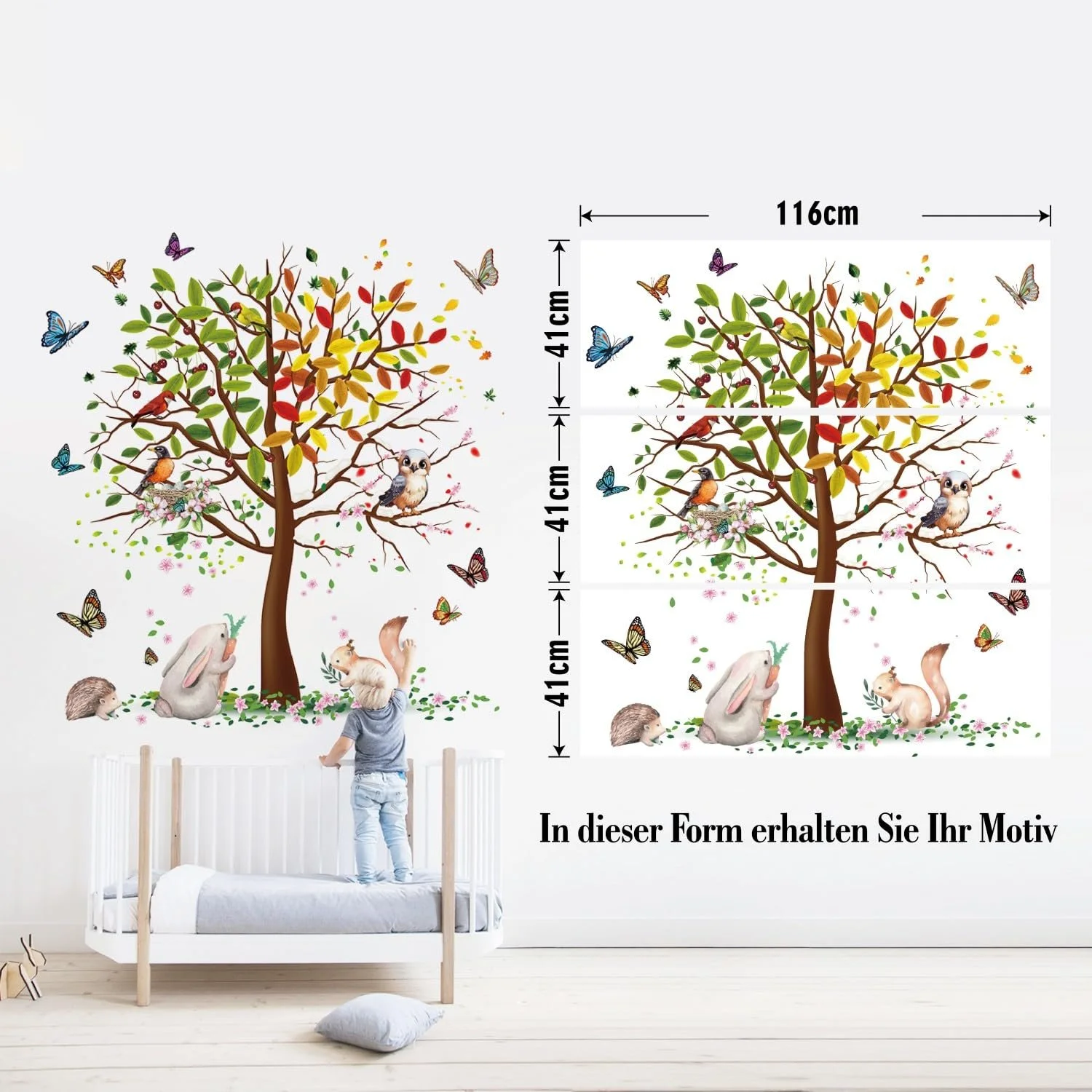 Наклейка на стіну Birds on Tree Four Seasons XXL 116 x 123 см вінілова, фото №2 Наклейка на стіну Birds on Tree Four Seasons XXL 116 x 123 см вінілова, фото №2
