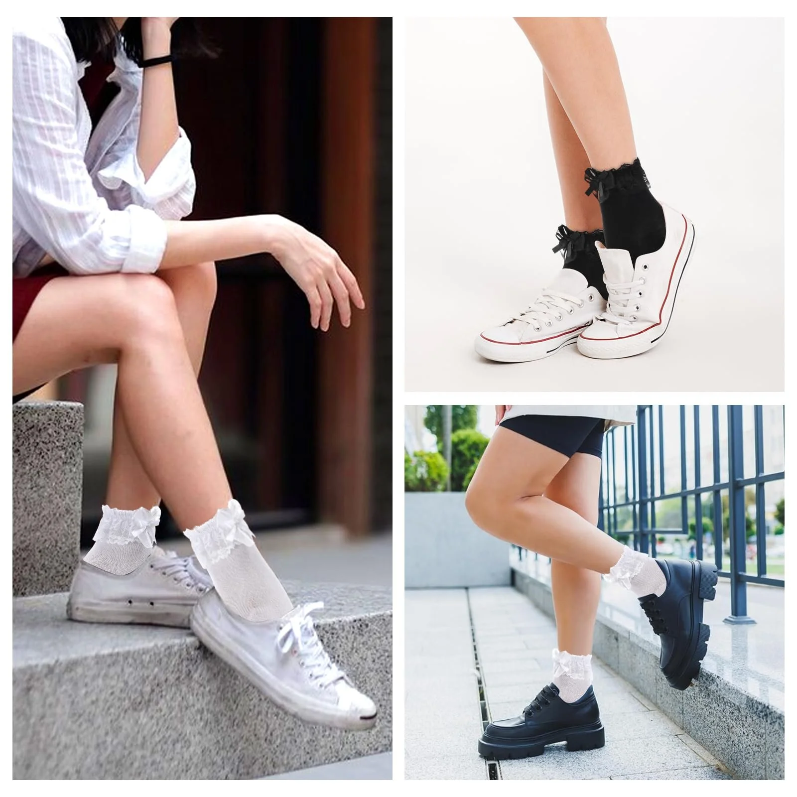 Шкарпетки з мереживом та бантами Teaaha, 2 пари, фото №6