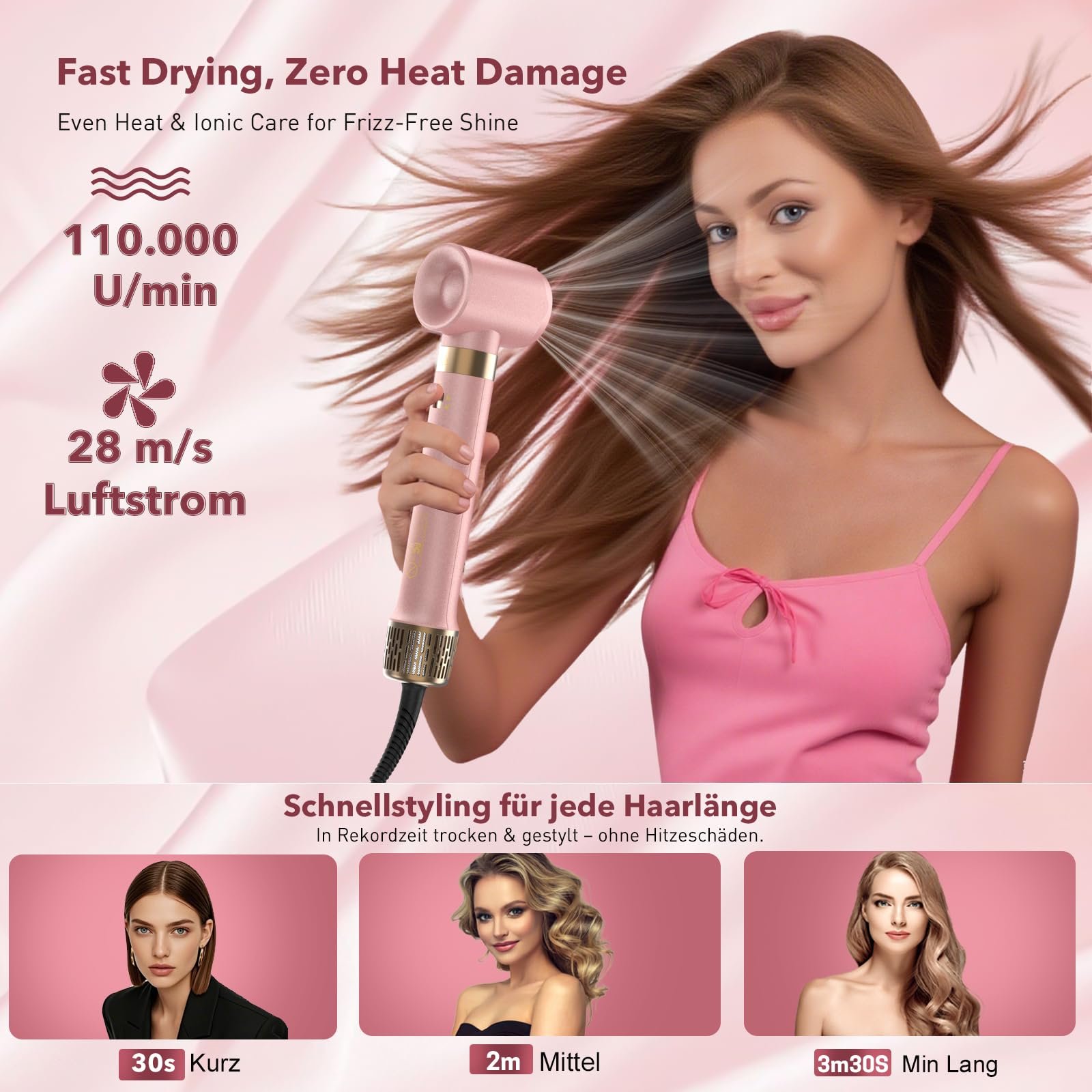 Мультистайлер StyleVibe 6-в-1 110 000 об/хв 32 мм Автоматична плойка Чохол, фото №3