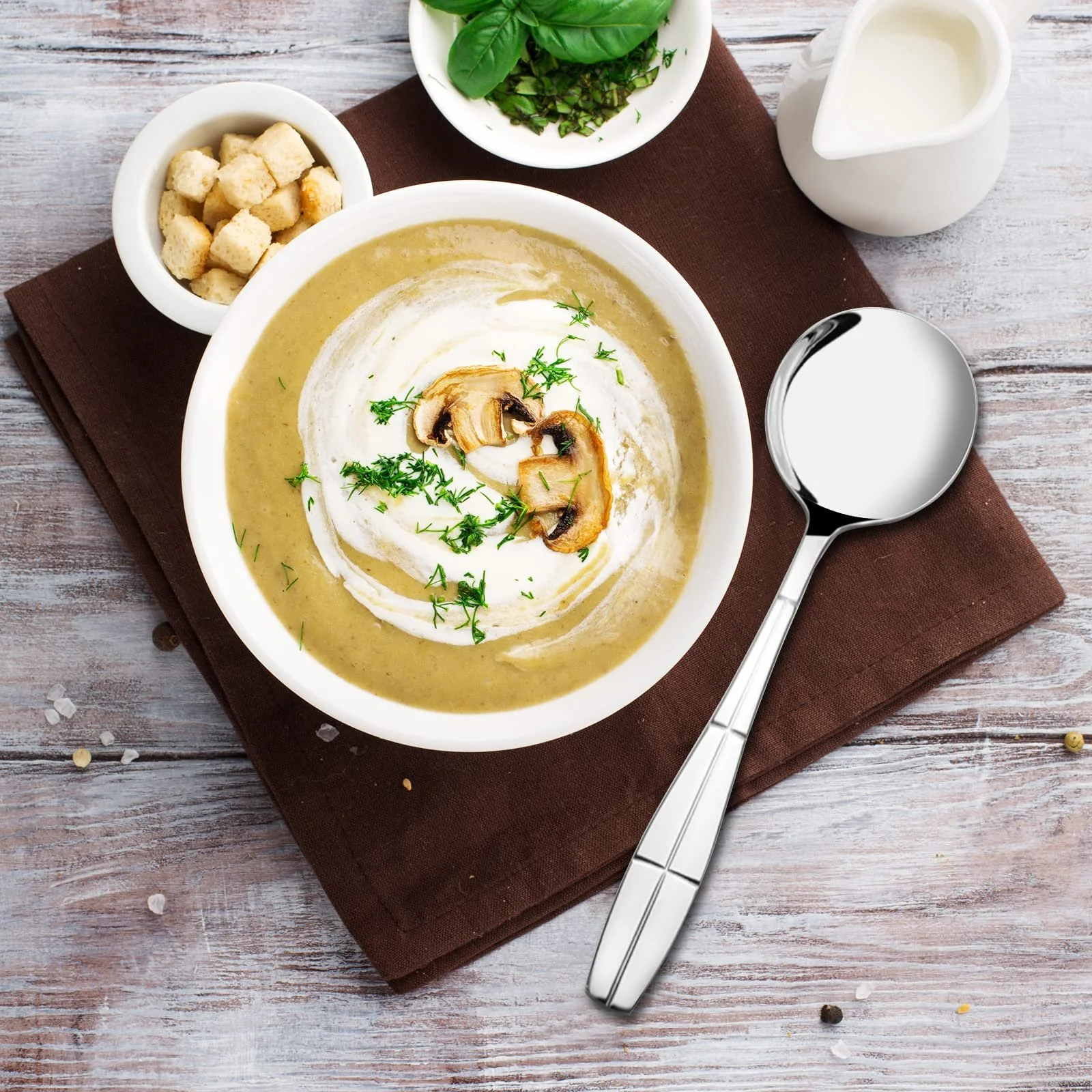 Ложка для супу Callyne Кругла з нержавіючої сталі, набір 12 штук, фото №5 Ложка для супу Callyne Кругла з нержавіючої сталі, набір 12 штук, фото №5