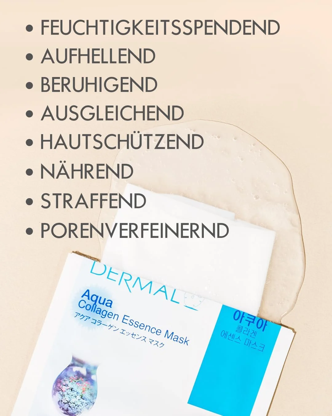 Тканинна маска для обличчя B Collagen Essence Full Face Mask Sheet - Sensitive Soothing, Anti-Acne, Nourishing, Cleansing, 16 шт, фото №4