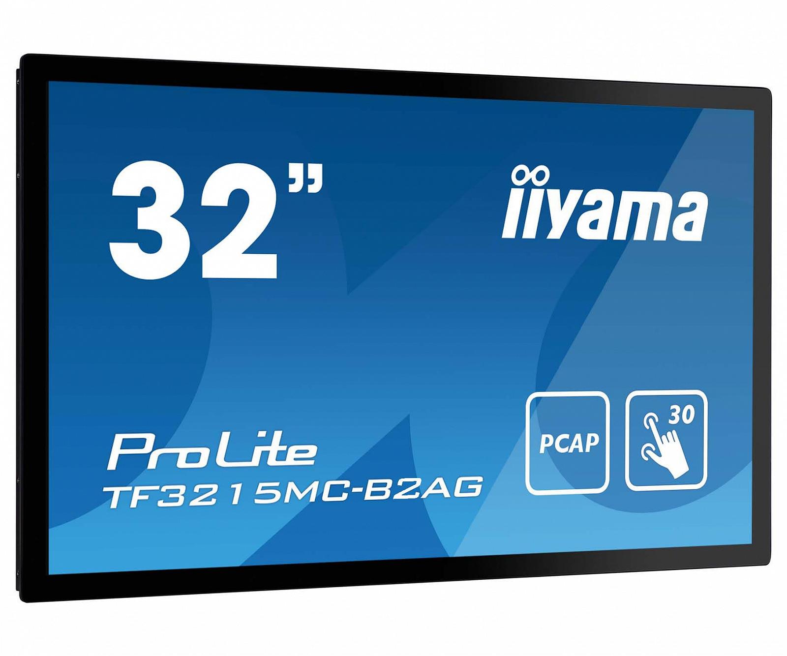 Монитор iiyama Prolite TF3215MC-B2AG 31.5 дюйма VA LED Full HD Open Frame 30-точечный мультитач емкостный VGA HDMI DP 24/7 IP65 IK-7 6H Антибликовый с поддержкой сенсора через стекло черный, фото №1