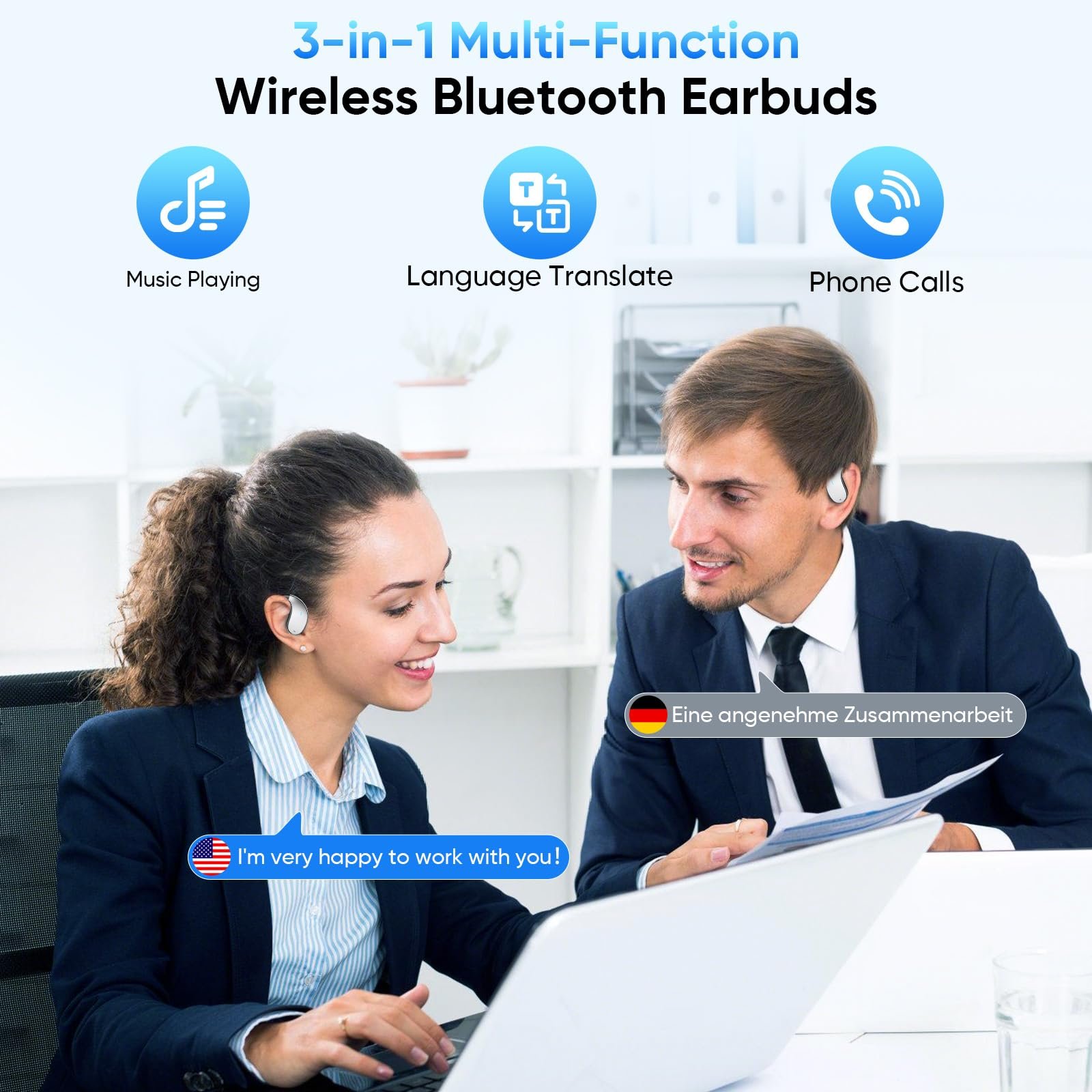 Наушники-переводчики AI 3-в-1, 150 языков AI, фото №4 Наушники-переводчики AI 3-в-1, 150 языков AI, фото №4