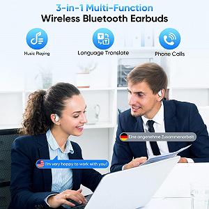 Наушники для перевода Ki 3-в-1, 144 языка, для iOS и Android, для путешествий, бизнеса, обучения, черный synthetic.ua - Фото 1