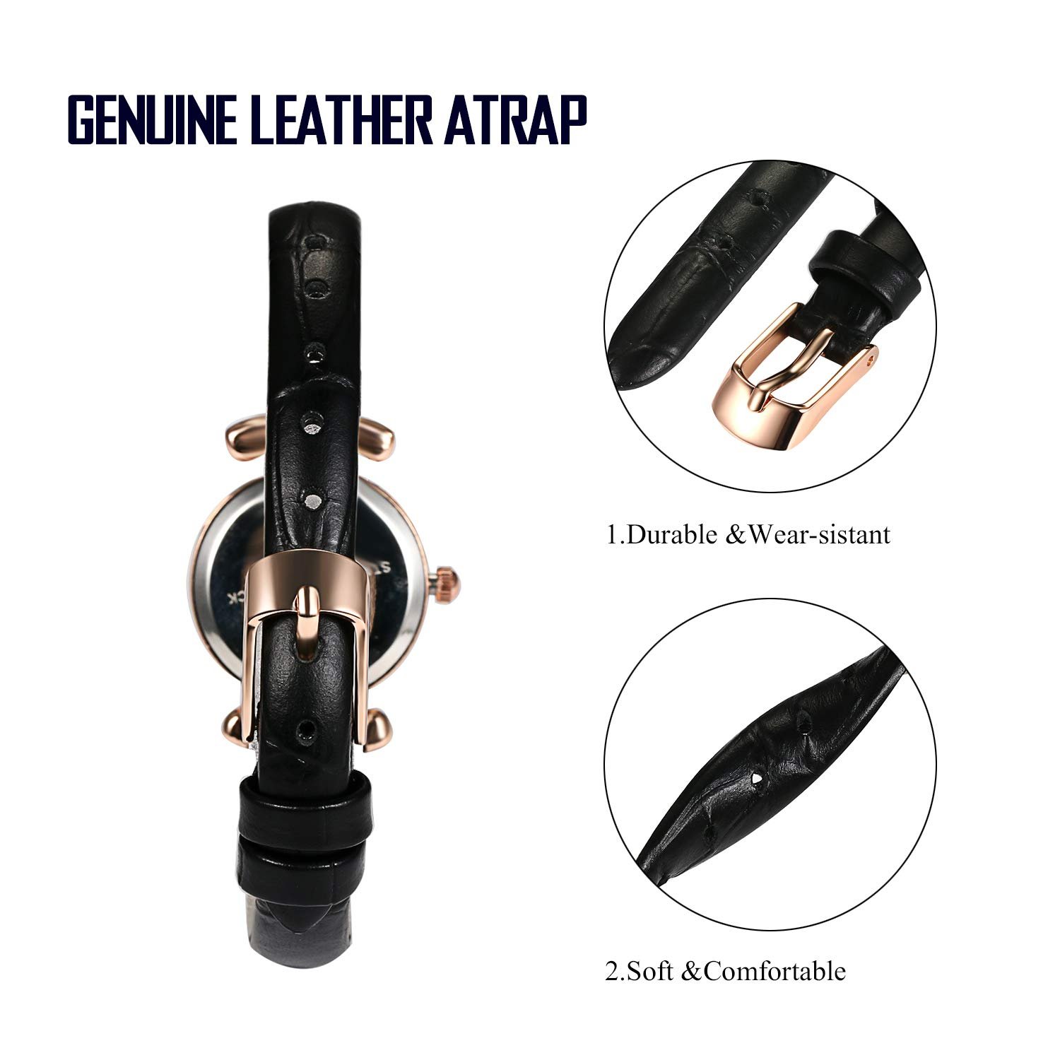 Женские Часы JewelryWe Кварцевые Аналоговые Черные, фото №5 Женские Часы JewelryWe Кварцевые Аналоговые Черные, фото №5