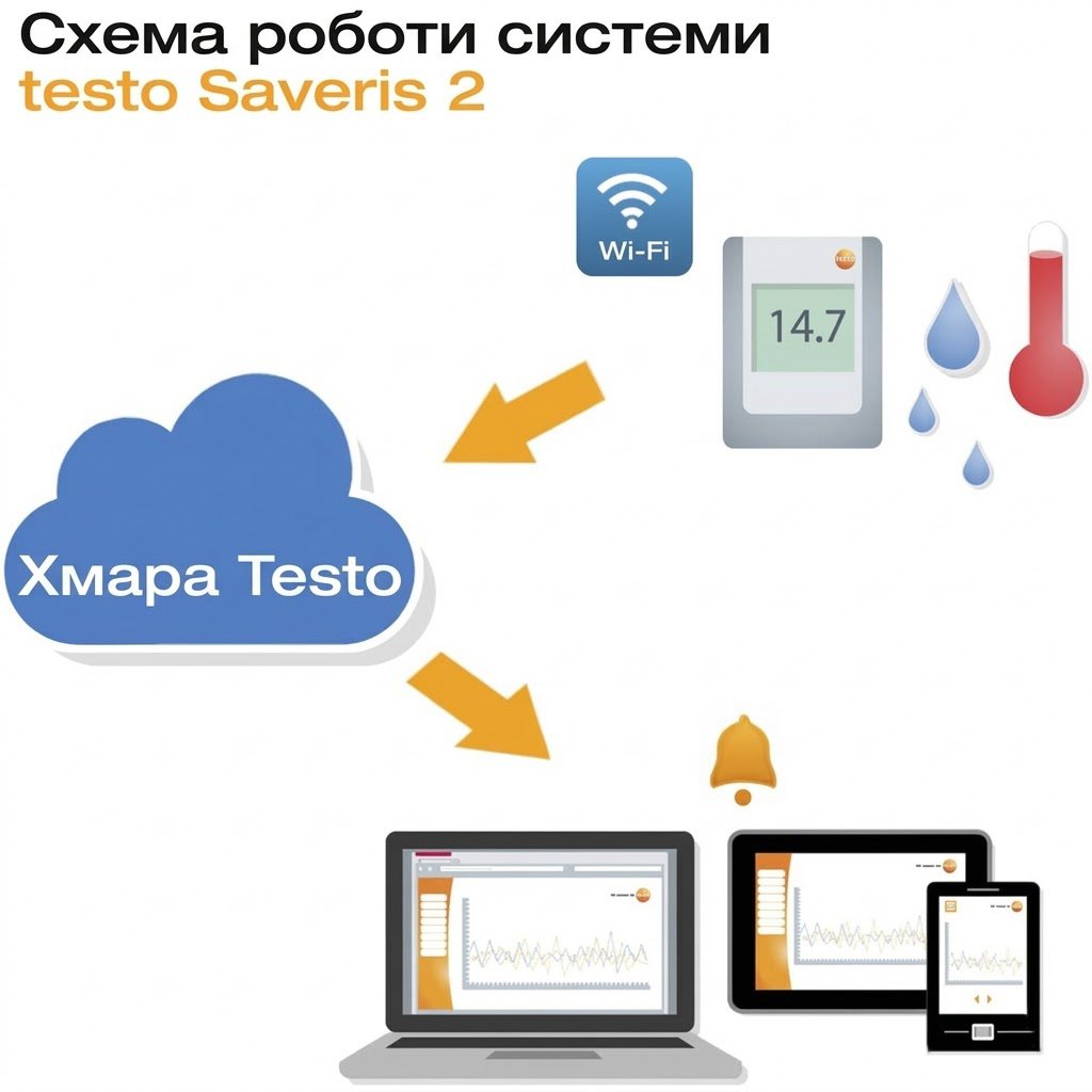 Реєстратор Testo Saveris 2-H1 / Температура/Вологість / Wi-Fi / Cloud-моніторинг / Білий-Срібний, фото №3