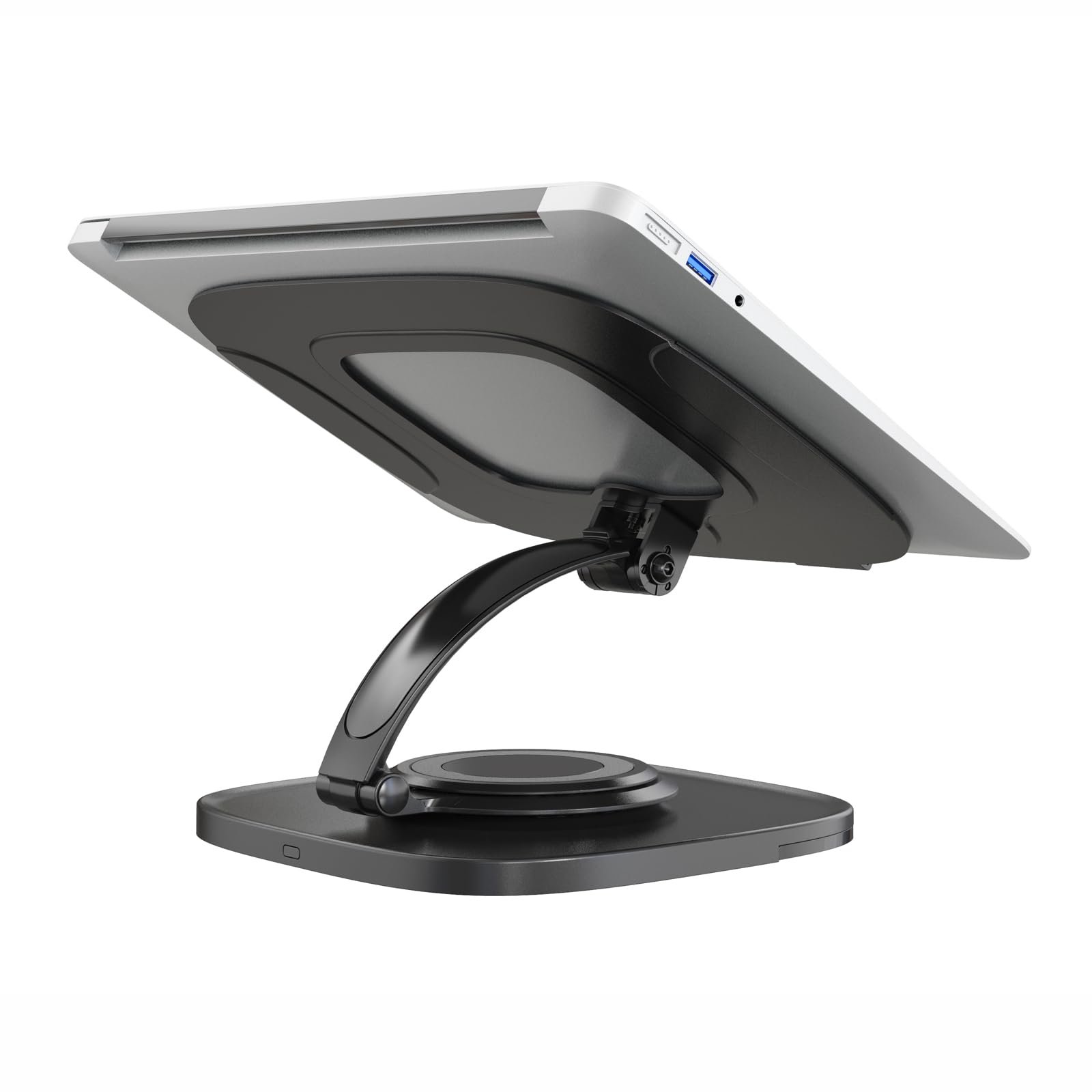 Подставка для ноутбука SVITA IKSAN, регулируемая по высоте, настольная подставка с наклоном для ноутбуков, алюминий, черный, фото №5