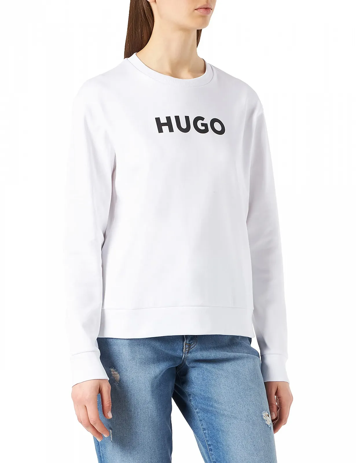 Жіночий Світшот HUGO The Sweater з контрастним кольоровим логотипом з бавовни, фото №1