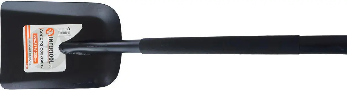 Лопата збігальна Intertool 224 x 314 1200 мм ручка металу, фото №2