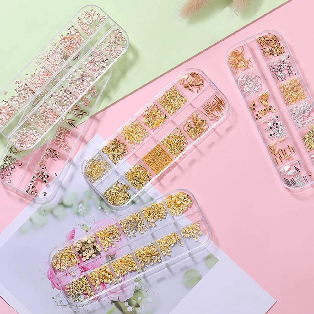 3D Прикраса для нігтів Металеві заклепки Зірка Місяць, фото №4