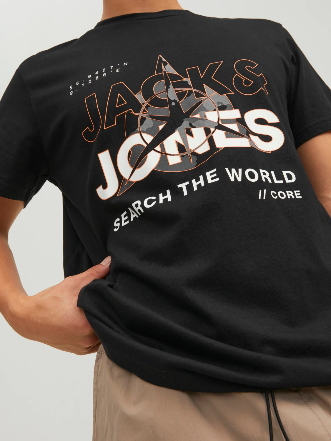 Футболка JCOHUNT TEE SS CREW NECK LN 12228391- Jack&Jones Чорний M, фото №4