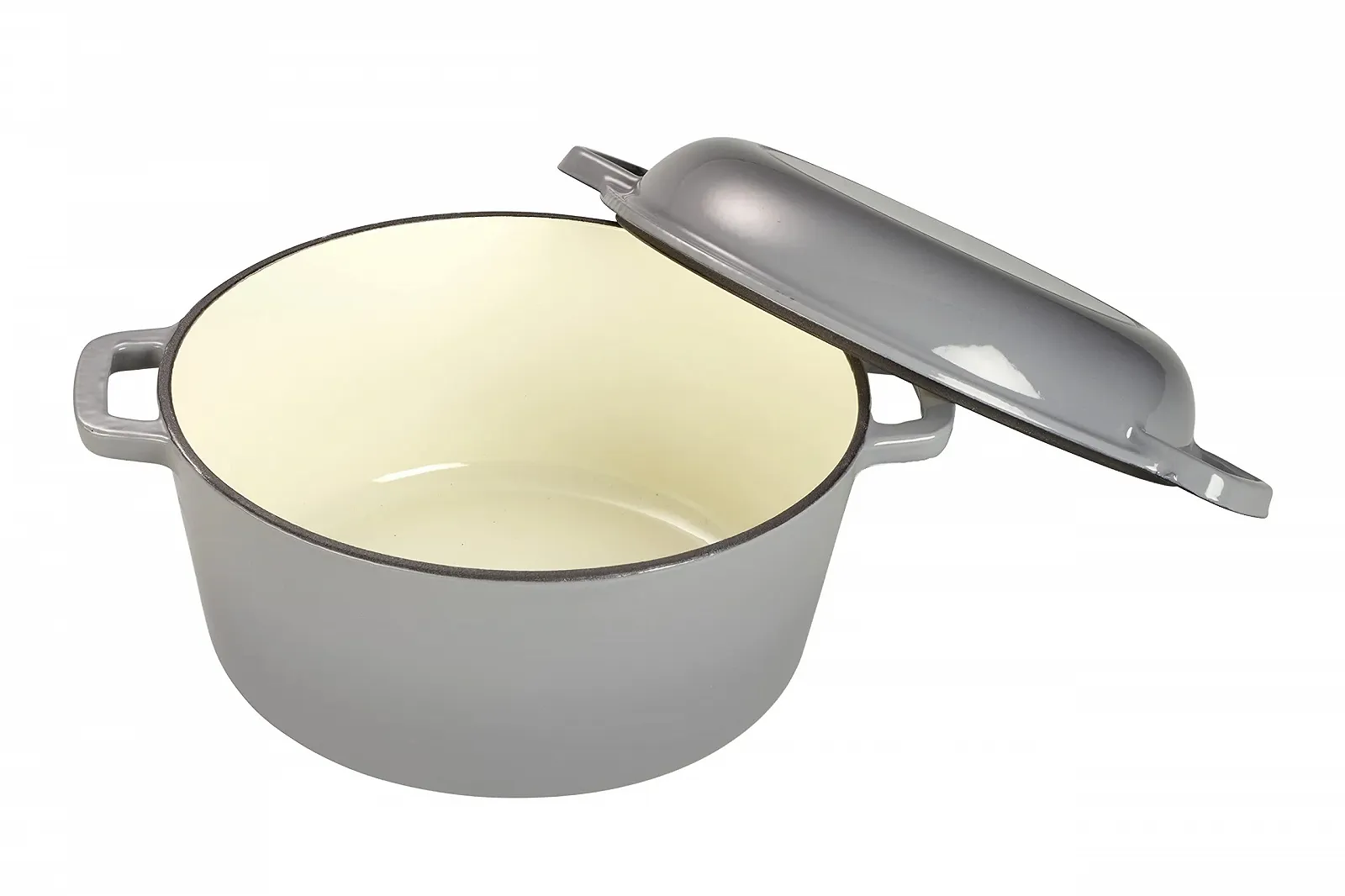 Набір 2-в-1 каструля та сковорідка для подачі Echtwerk чавунна з емалевим покриттям сіра 3,5 л 25,3 см, фото №1