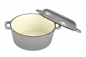 Набір 2-в-1 каструля та сковорідка для подачі Echtwerk чавунна з емалевим покриттям сіра 3,5 л 25,3 см - Фото 1