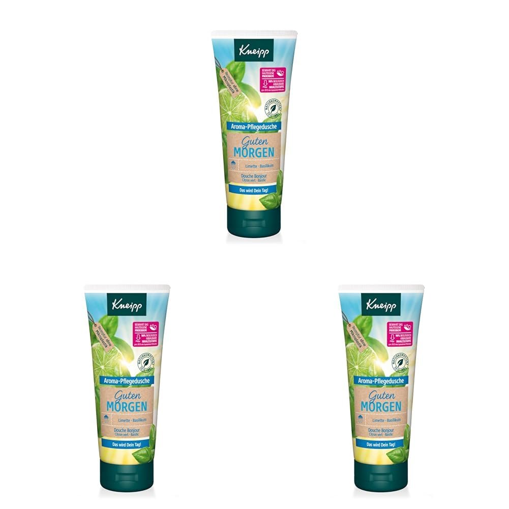 Ароматический гель для душа Kneipp Good Morning с эфирным маслом лайма и экстрактом базилика 200 ml (Набор из 3 шт), фото №1