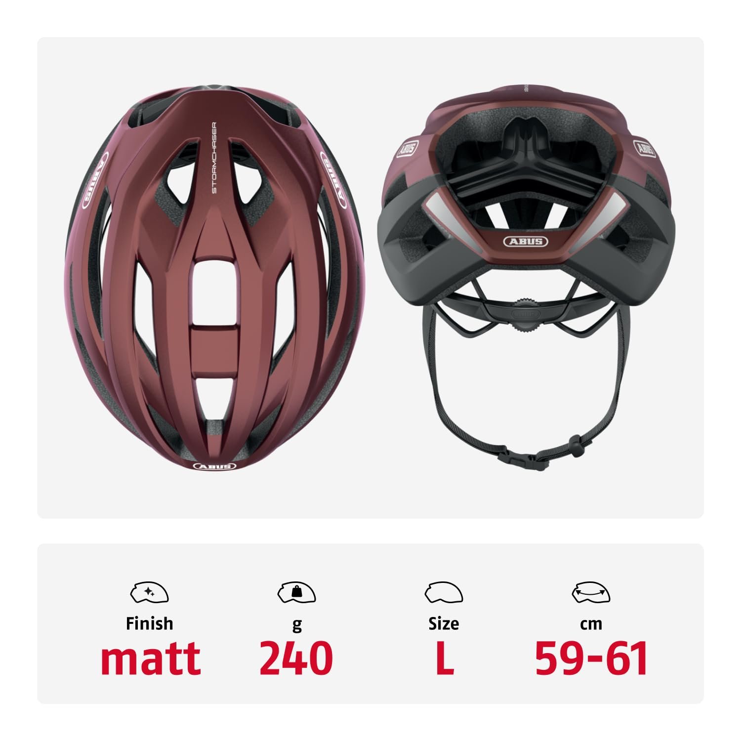 Шолом Road Bike ABUS StormChaser, легкий, для професійного велоспорту, унісекс, фото №3