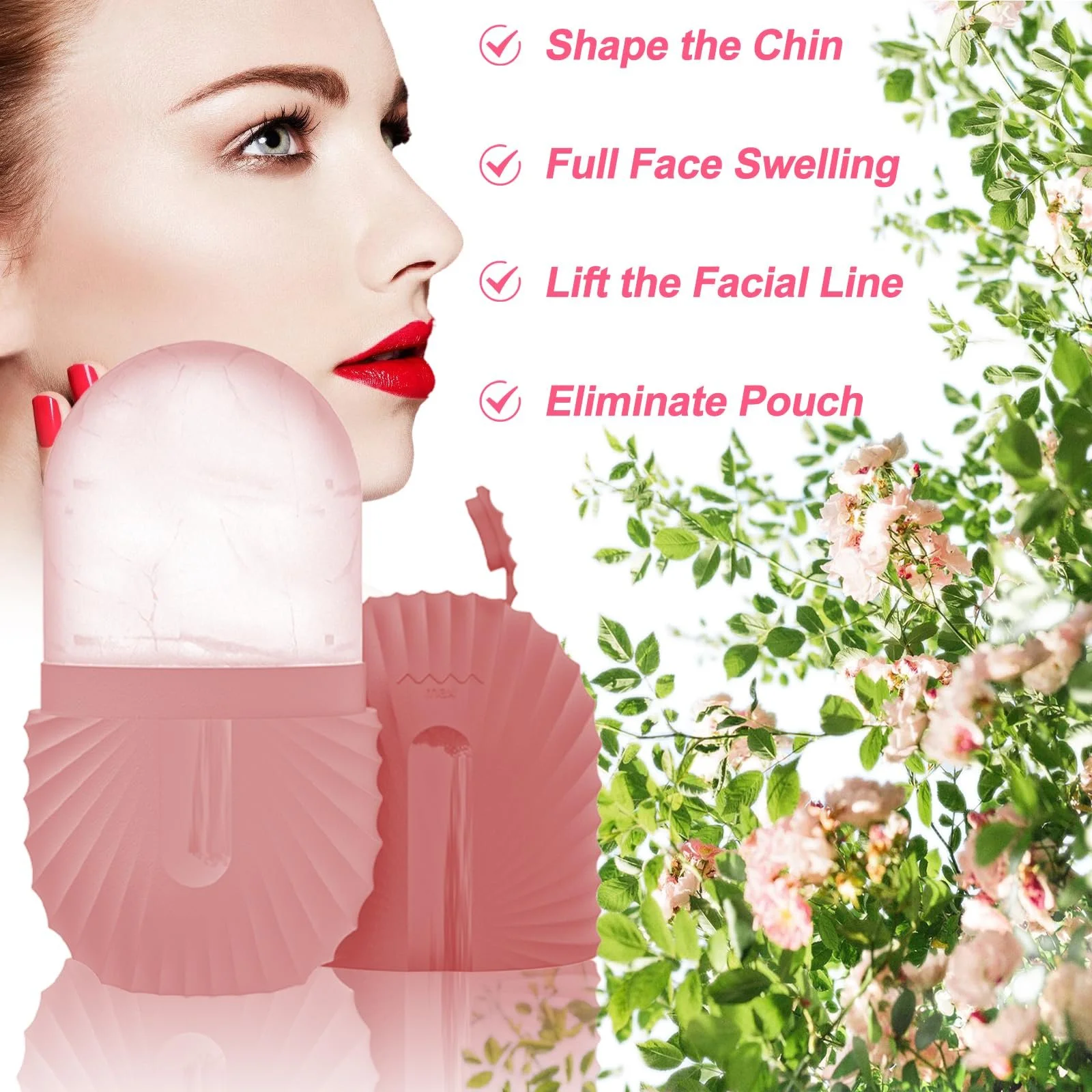 Ролик крижаний Vegena для обличчя, 4 шт, силіконовий, масажний, фото №6