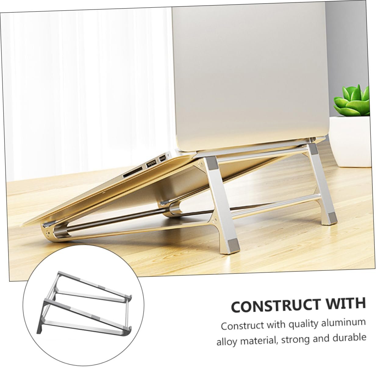 Подставка для ноутбука NUOBESTY Алюминиевый сплав Серебристый, фото №4