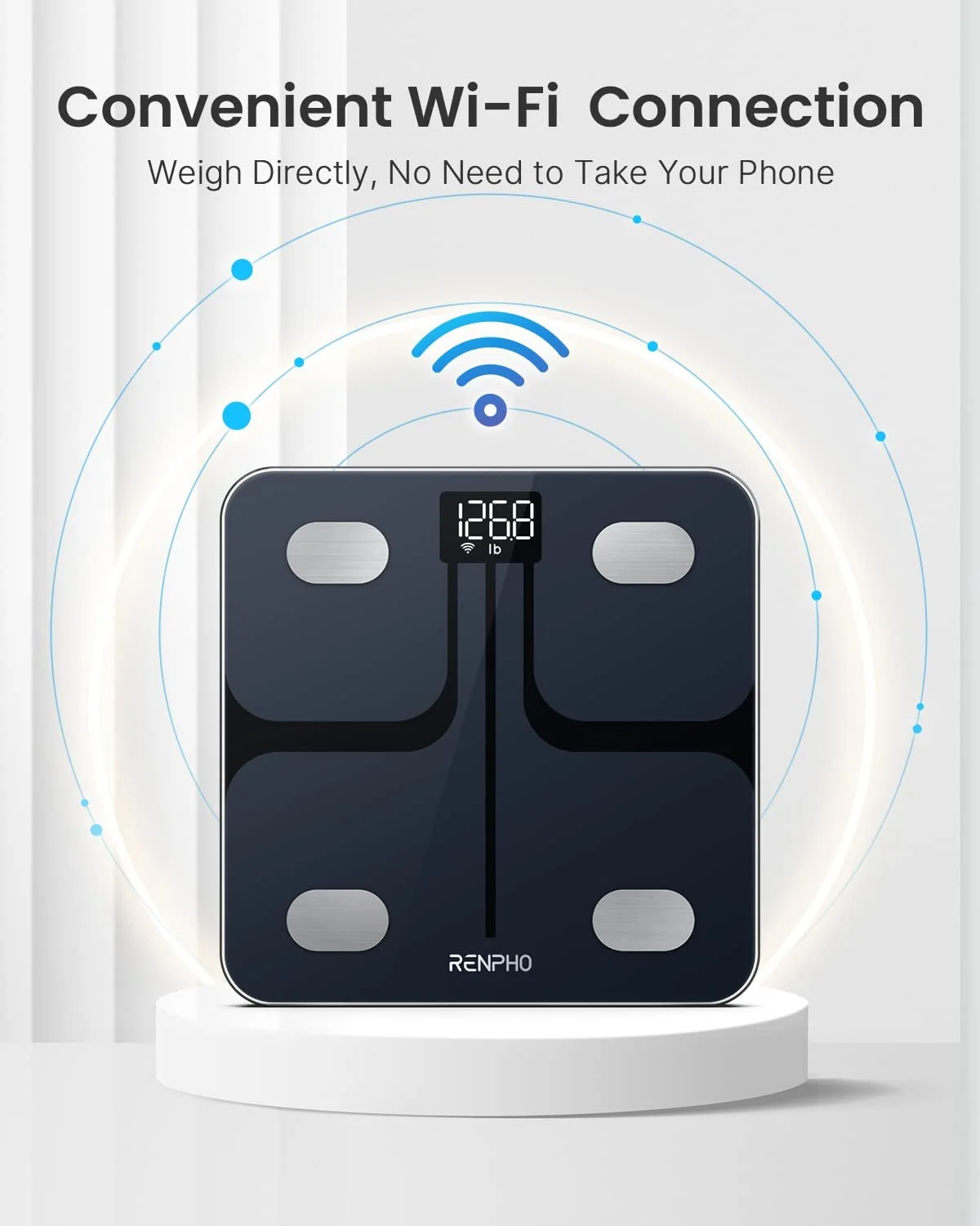 Весы напольные Renpho Wi-Fi Smart Body Fat Analysis App Black, фото №6