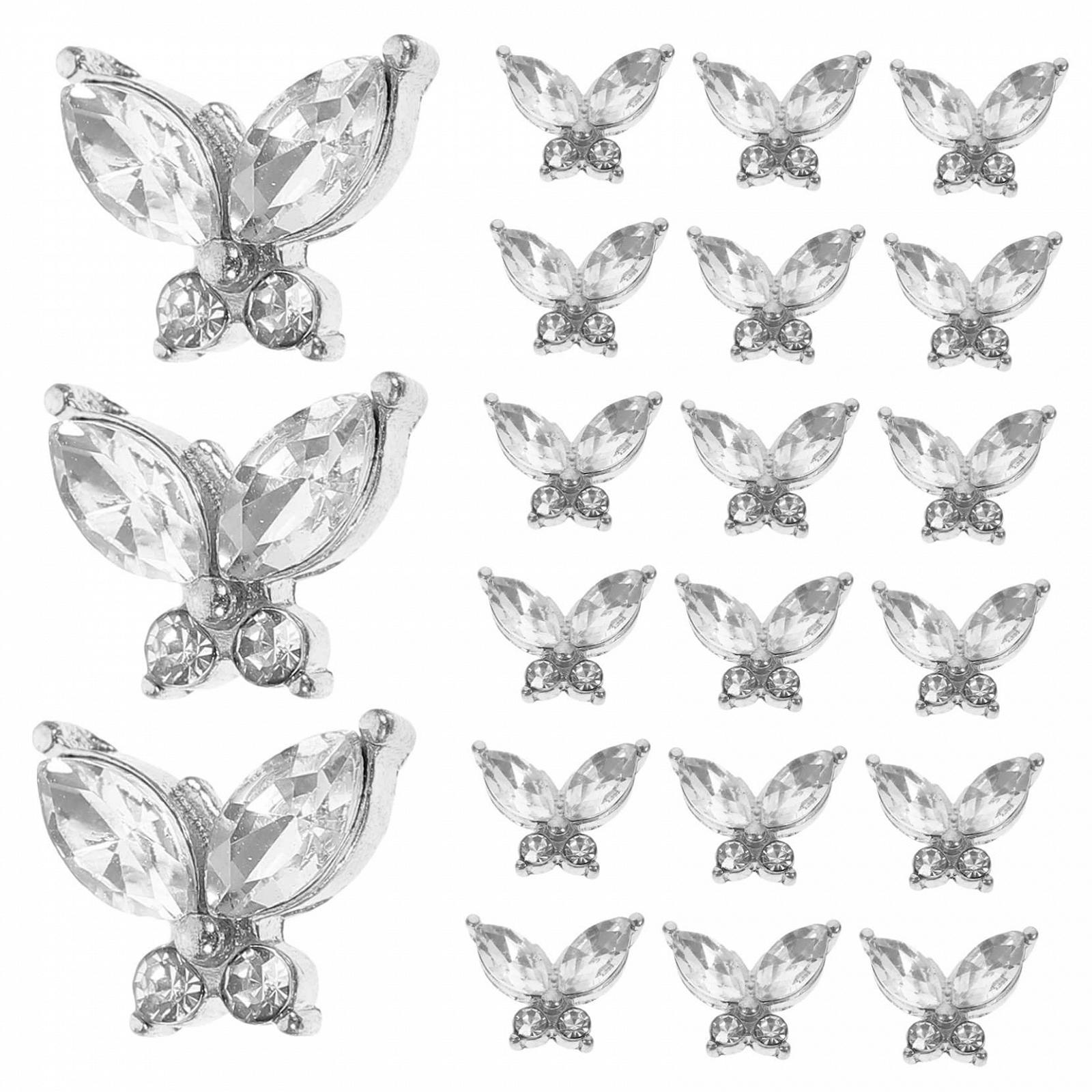 Украшения для ногтей Бабочка FRCOLOR, камни для маникюра, хрустальные украшения для ногтей в форме бабочек, ледяные украшения для ногтей, пачка из 100 штук, фото №3