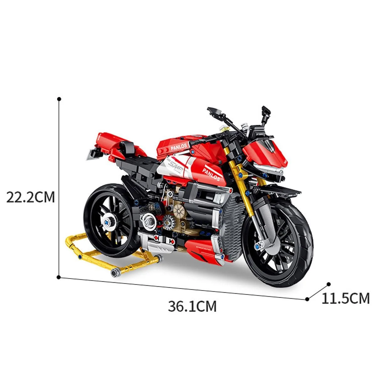 Конструктор Мотоцикл YILETKC Technology Ducati V4 SP, 981 деталь, фото №7