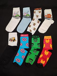 Бокс шкарпеток приколів із принтами «Мультяшки» 8 шт. synthetic.ua - Фото 1