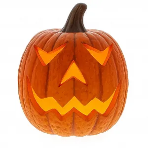 Декоративна фігура гарбуза на Хелловін khevga з LED, теплий білий, на батарейках synthetic.ua - Фото 1