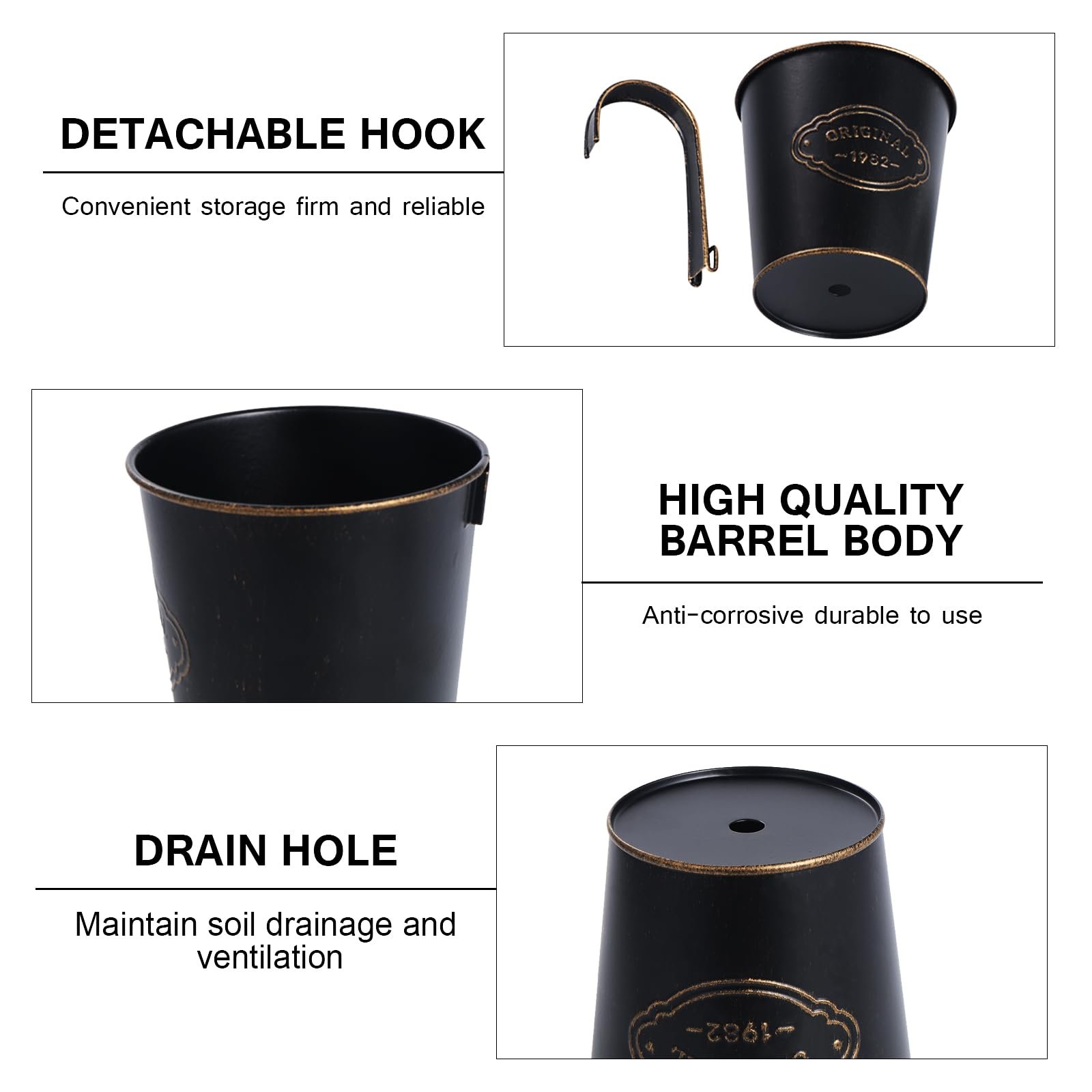 Підвісні квіткові горщики Набір з 10 шт. Металеві Ретро-стиль, фото №3