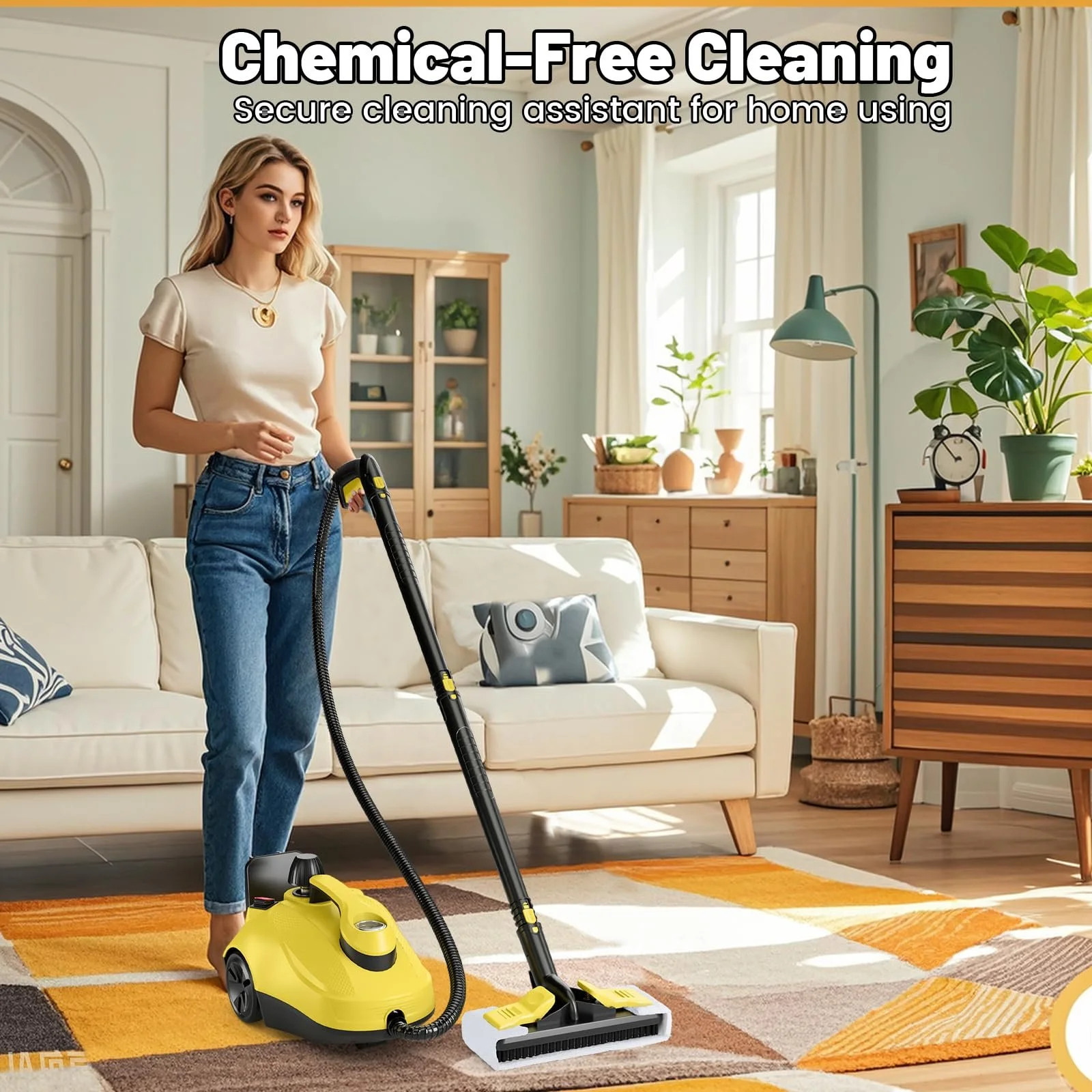 Пароочисник SOARS 2000 W 5 Bar 1.8 L 21 аксесуар Жовтий, фото №6