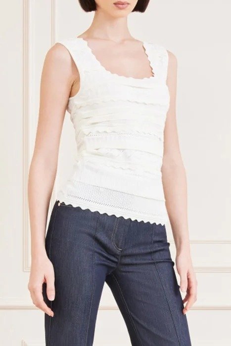 Жіночий топ Guess by Marciano scalloped edges Білий - M, фото №1