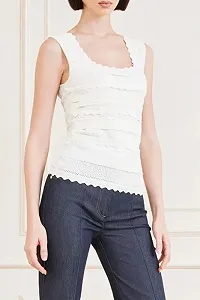 Женский топ Guess by Marciano scalloped edges Белый - M - Фото 1