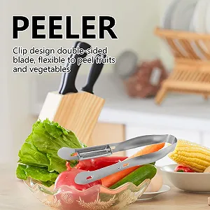 Овочечистка Двостороння нержавіюча сталь з ергономічною ручкою synthetic.ua - Фото 1