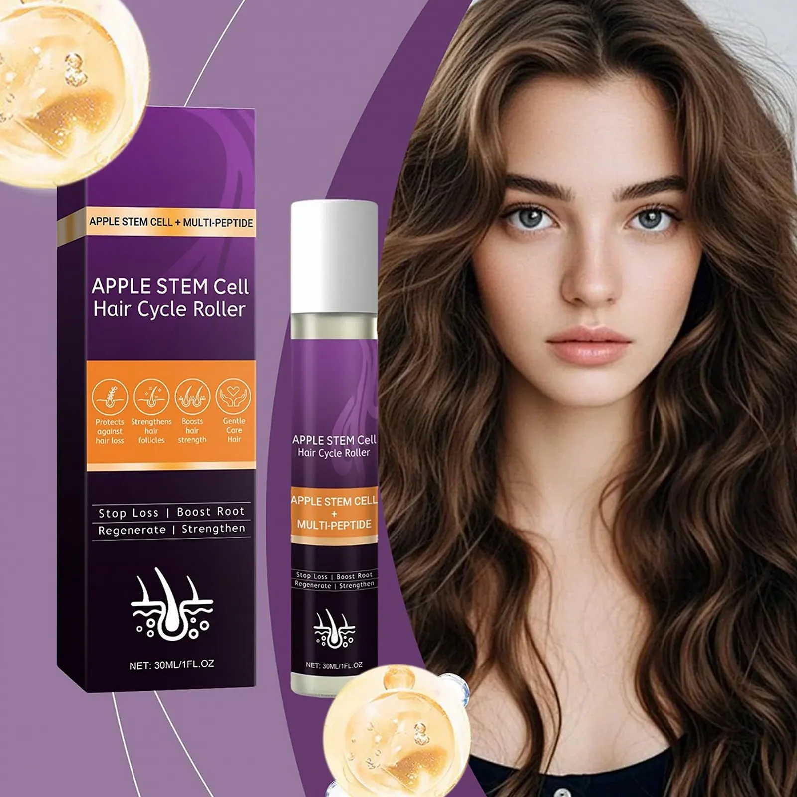 Олія для росту волосся з роликом 30 мл, фото №3